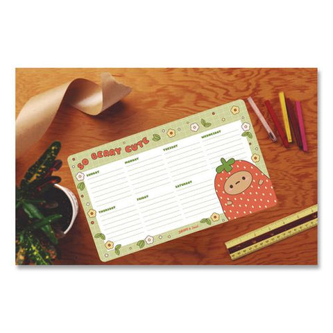 Strawberry Dumpling Notepad Calendar, 10 X 6, (52) White Sheets With Strawberry Dumpling Graphic, Undated