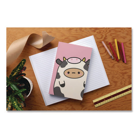 Smoko Tayto Mootato Layflat Notebook, 1 Subject, Medium/college Rule, Pink/white/brown Cover, (72) 8 X 5 Sheets