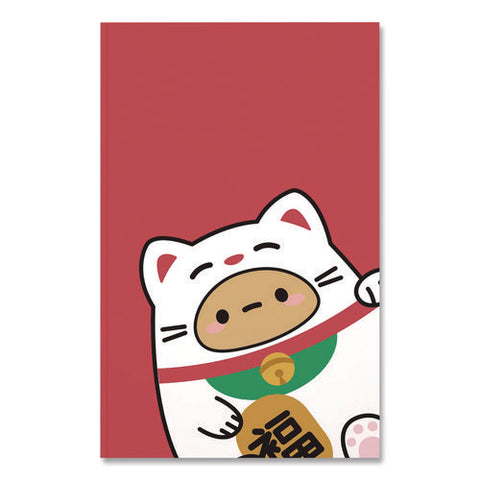 Smoko Tayto Lucky Cat Layflat Notebook, 1 Subject, Medium/college Rule, Red/white/brown Cover, (72) 8 X 5 Sheets