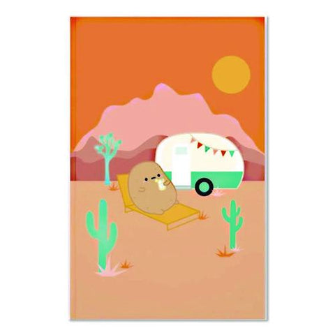 Smoko Tayto Potato Joshua Tree Layflat Notebook, 1 Subject, Medium/college Rule, Tan/orange/white Cover, (72) 8 X 5 Sheets