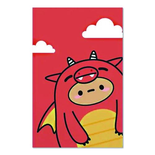Smoko Tayto Dragon Layflat Notebook, 1 Subject, Medium/college Rule, Orange/yellow/white Cover, (72) 8 X 5 Sheets