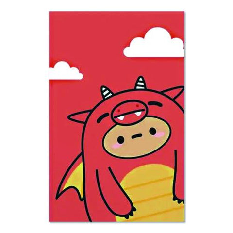 Smoko Tayto Dragon Layflat Notebook, 1 Subject, Medium/college Rule, Orange/yellow/white Cover, (72) 8 X 5 Sheets