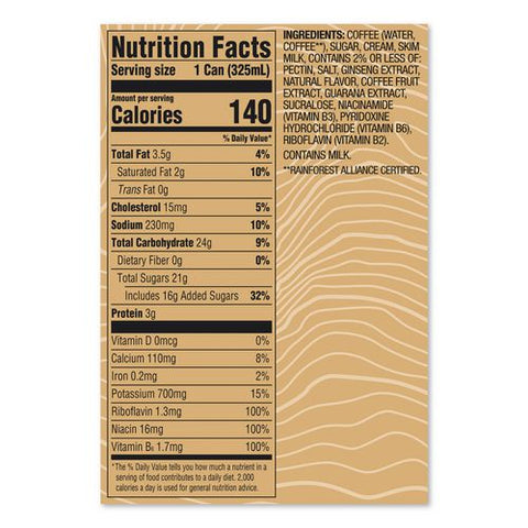 Stok Energy Caramel Cream Cold Brew Coffee, 11 Oz Can, 12/carton