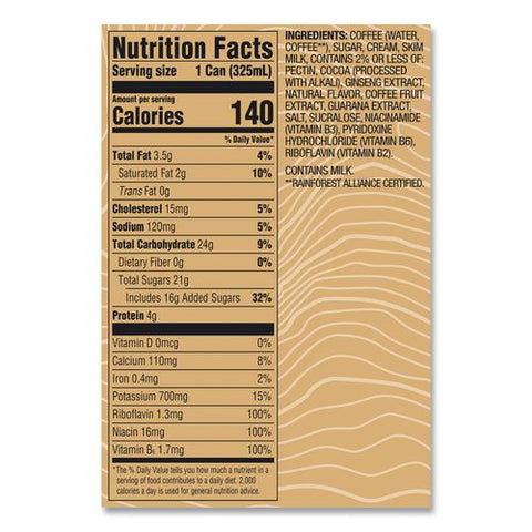 Stok Energy Mocha Cream Cold Brew Coffee, 11 Oz Can, 12/carton