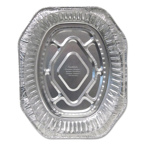 Aluminum Roaster Pans, Extra-large Oval, 230 Oz, 18.5 X 14 X 3.38, Silver, 100/carton