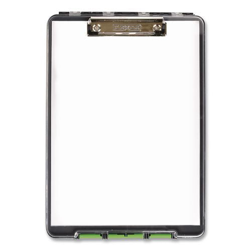 Clearview Clipcase Storage Clipboard, 0.35" Clip Capacity, Holds 8.87 X 12.25 Sheets, Gray/green
