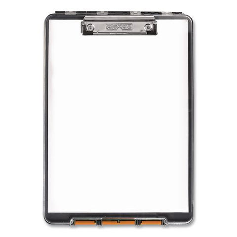 Clearview Clipcase Storage Clipboard, 0.35" Clip Capacity, Holds 8.87 X 12.25 Sheets, Gray/orange