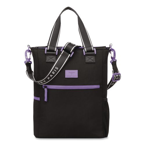 Florence By Mills Your Story Tote Bag, 15.6" Laptop Compartment, 12.5" X 4.75" X 14.25", Black/purple