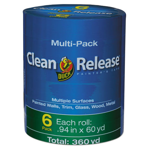 Clean Release Painter's Tape, 3" Core, 0.94" X 60 Yds, Blue, 6/pack