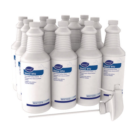 Glance Glass And Multi-surface Cleaner, Original, (12) 32 Oz Capped Bottles And One Trigger Sprayer