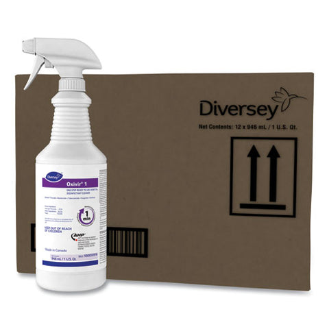 Oxivir 1 Rtu Disinfectant Cleaner, 32 Oz Spray Bottle, 12/carton