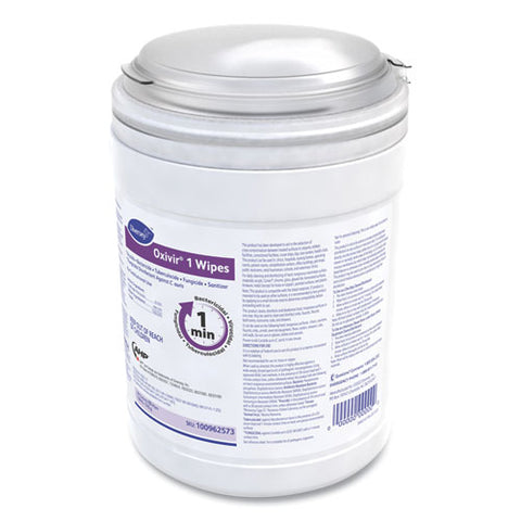 Oxivir 1 Wipes, 1-ply, 10 X 10, Characteristic Scent, White, 60 Canister, 12 Canisters/carton