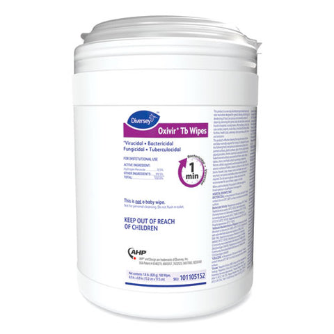 Oxivir Tb Disinfectant Wipes, 6 X 6.9, Characteristic Scent, White, 160/canister, 4 Canisters/carton