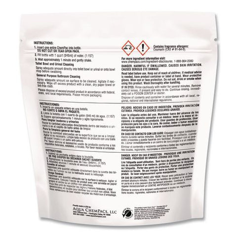 Aqua Chempacs Non-acid Bathroom And Bowl Cleaner, Lavender Scent, 20 Chem Pacs/pack