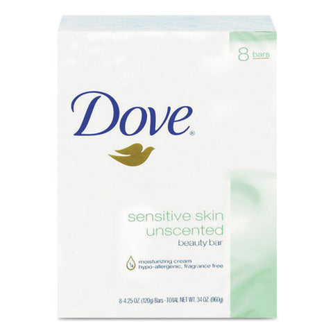 Sensitive Skin Bath Bar, Unscented, 4.5 Oz, 8 Bars/pack, 9 Packs/carton