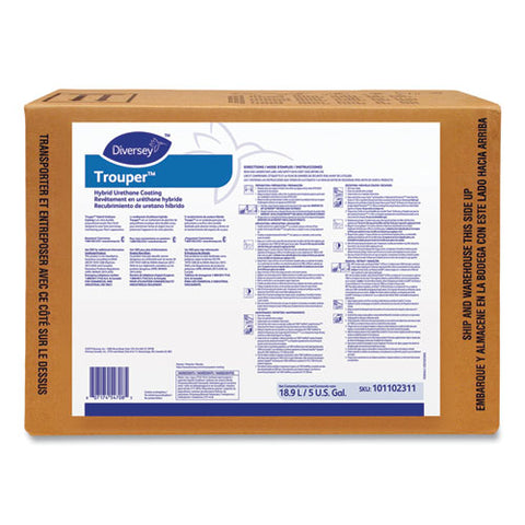 Trouper Hybrid Urethane Coating Floor Finish, 5 Gal Bag-in-a-box