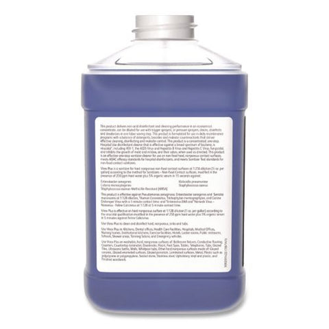 Virex Plus One-step Disinfectant Cleaner, Unscented, 2.5 L Bottle, 2/carton