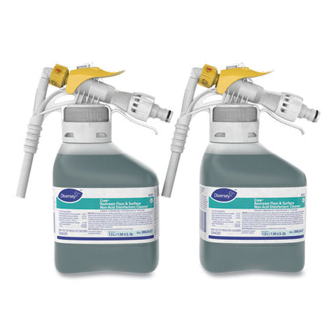 Crew Restroom Floor/surface Non-acid Disinfectant Cleaner, Fresh Scent, 50.7 Oz Bottle, 2/carton