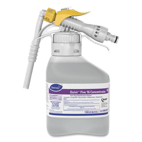 Oxivir Five 16 Concentrate One Step Disinfectant Cleaner, 1.59 Qt Bottle, 2/carton