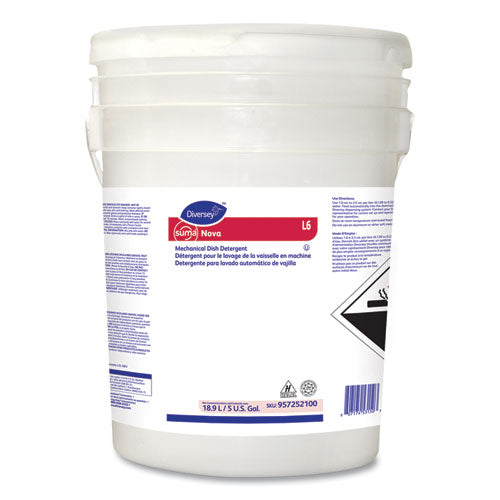 Suma Nova L6 Automatic Dishwashing Detergent, 5 Gal Pail