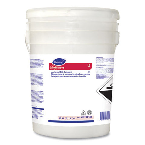 Suma Nova L6 Automatic Dishwashing Detergent, 5 Gal Pail