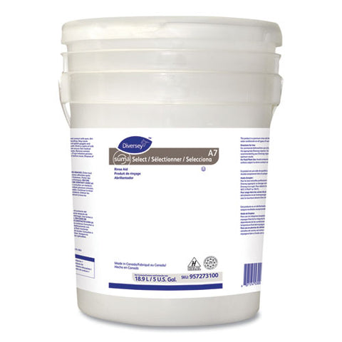 Suma Select A7 Rinse Aid, Warewashing, 5 Gal Pail
