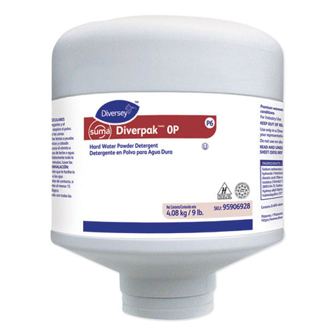 Suma Diverpak Op Hard Water Powder Detergent, Unscented, 9 Lb Capsule