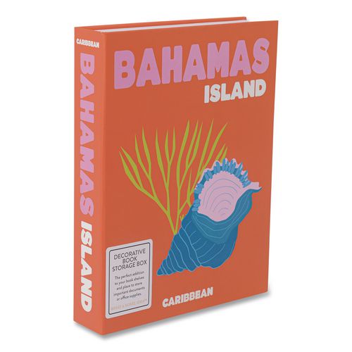 Magnetic Storage Book Box, Bahamas, 7.5 X 1.75 X 9.75, Orange