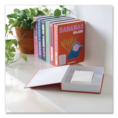 Magnetic Storage Book Box, Bahamas, 7.5 X 1.75 X 9.75, Orange