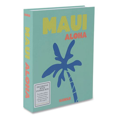 Magnetic Storage Book Box, Maui, 7.5 X 1.75 X 9.75, Green
