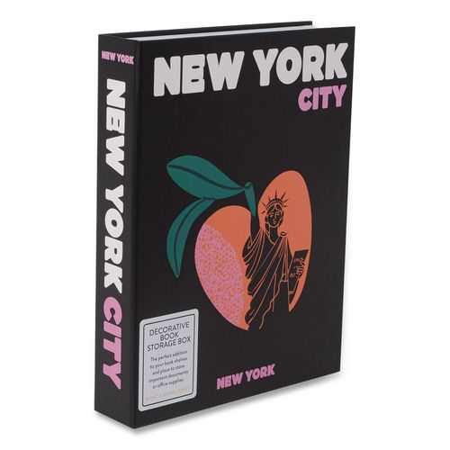 Magnetic Storage Book Box, New York, 7.5 X 1.75 X 9.75, Black