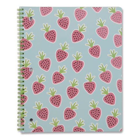 Twin-wire Notebook, Randomly Assorted Banana And Strawberry Cover Designs, 1-subject, Wide/legal Rule, (80) 10.5 X 8.5 Sheets