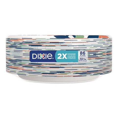 Paper Plates With Soak-proof Shield, 10" Dia, Multicolor, 86/pack