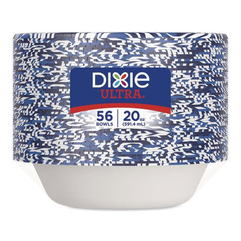 Paper Bowls, 20 Oz, Blue/black/white, 56/pack