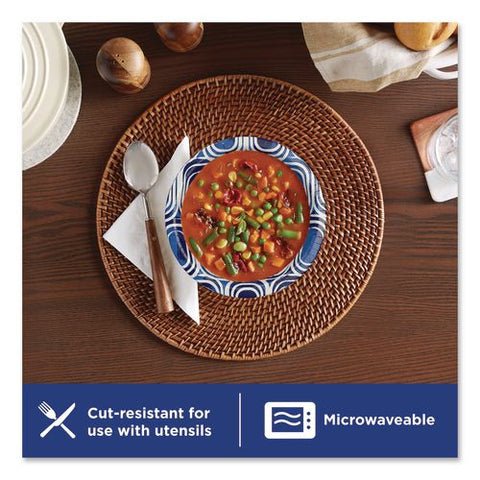 Paper Bowls, 20 Oz, Blue/black/white, 56/pack