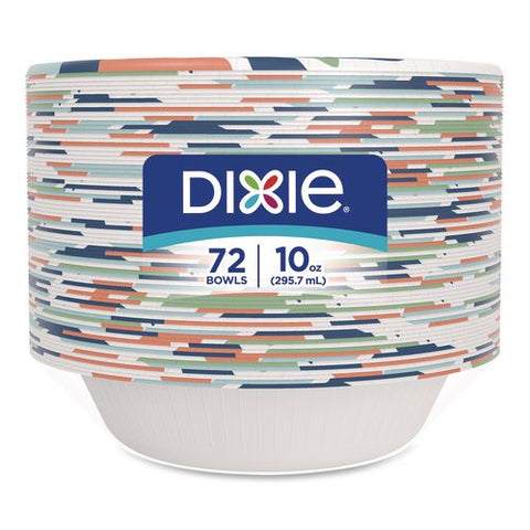 Paper Bowls With Soak Proof Shield, 10 Oz, Multicolor, 72/pack