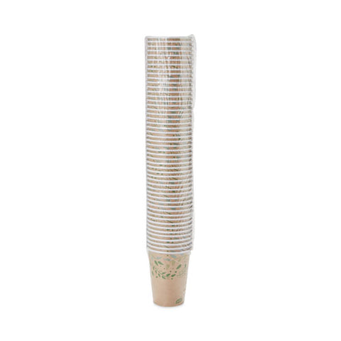 Ecosmart Recycled Fiber Hot/cold Cups, 12 Oz, Kraft/green, 50/sleeve, 20 Sleeves/carton