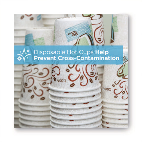 Perfectouch Paper Hot Cups, 20 Oz, Coffee Haze Design, 25/pack