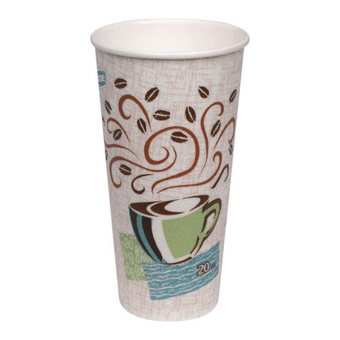 Perfectouch Paper Hot Cups, 20 Oz, Coffee Haze Design, 25/pack