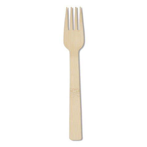 Bamboo Cutlery, Fork, Light Golden, 100/pack, 10 Packs/carton