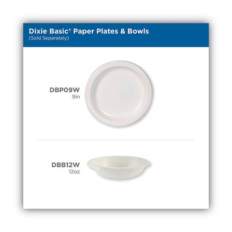 Paper Dinnerware, Plate, 8.5" Dia, White, 125/pack, 4/carton