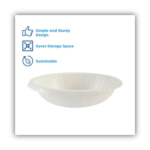 Paper Dinnerware, Plate, 8.5" Dia, White, 125/pack, 4/carton