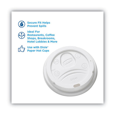 Sip-through Dome Hot Drink Lids, Fits 10 Oz Cups, White, 100/pack, 10 Packs/carton