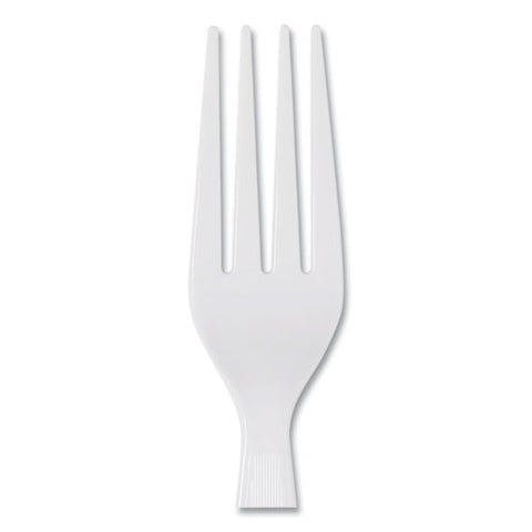 Plastic Cutlery, Heavyweight Forks, White, 1,000/carton