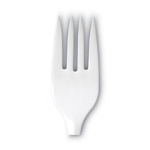 Plastic Cutlery, Mediumweight Forks, White, 1,000/carton