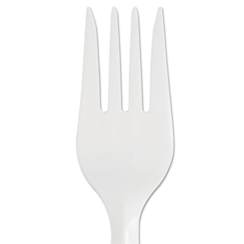 Smartstock Plastic Cutlery Refill, Series-b, Mediumweight Fork, White, 40/pack, 24 Packs/carton