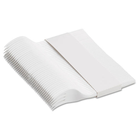 Smartstock Plastic Cutlery Refill, Series-b, Mediumweight Fork, White, 40/pack, 24 Packs/carton