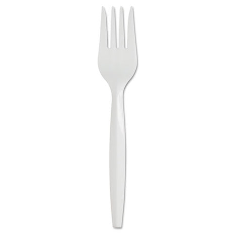 Smartstock Plastic Cutlery Refill, Series-b, Mediumweight Fork, White, 40/pack, 24 Packs/carton