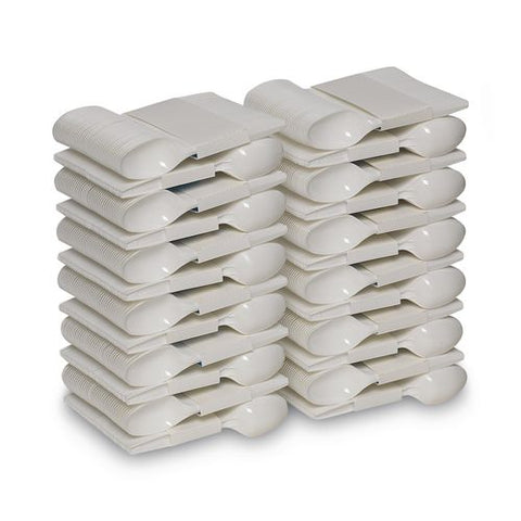 Smartstock Plastic Cutlery Refill, Series-b, Mediumweight Spoon, White, 40/pack, 24 Packs/carton
