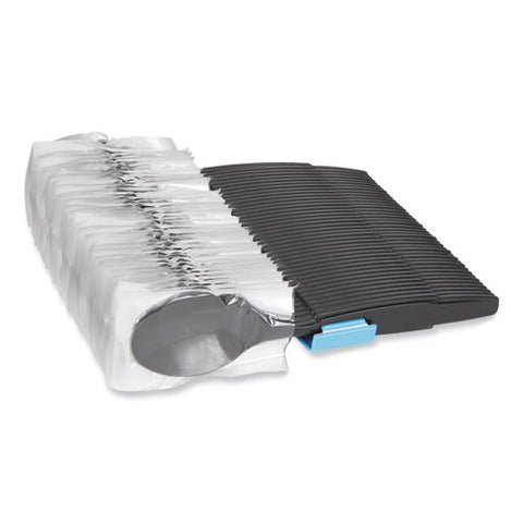 Smartstock Wrapped Heavyweight Cutlery Refill, Spoon, Plastic, Black, 960/carton